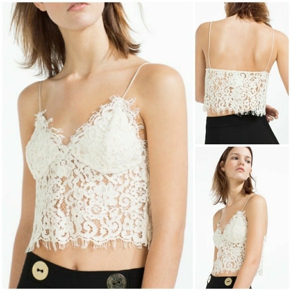 Tops - NWT ZARA lace crop tank